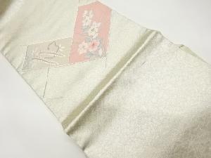 リサイクル　草花模様刺繍名古屋帯